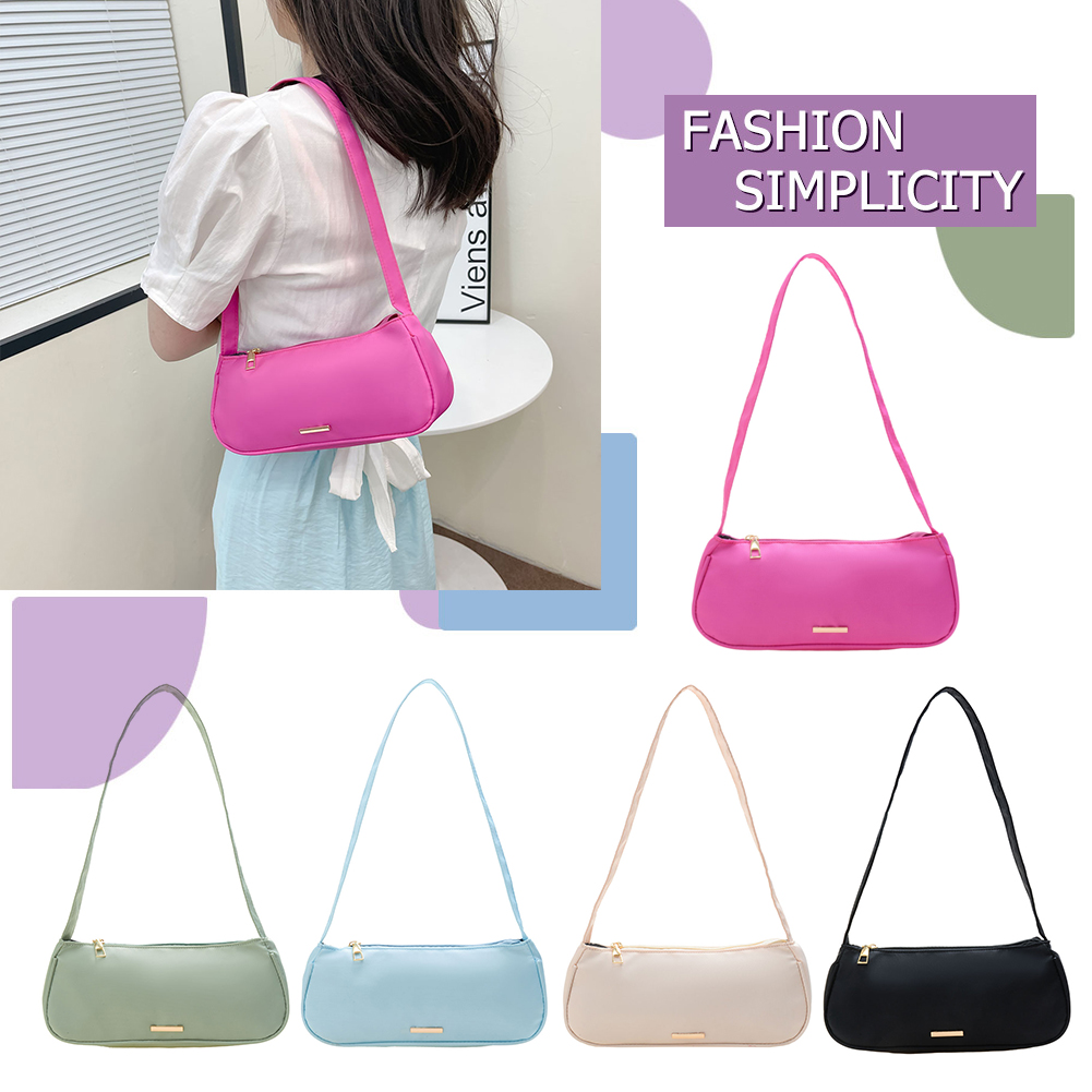 Creative Women Handbag Nylon Simple Underarm Shoulder Bags Purse Students Simple Bags for Girls Birthday Gifts