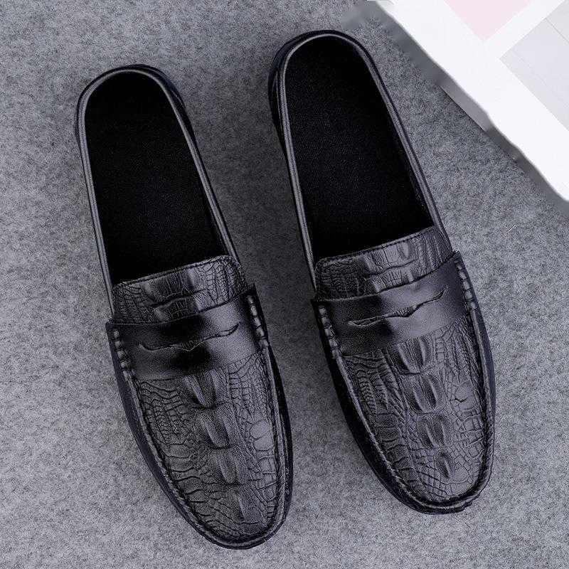 CMM Large Size Mens Bean Shoes Versatile Trend Loafers Mens Business Casual Shoes Fashion Light Soled Lazy Mens Shoes