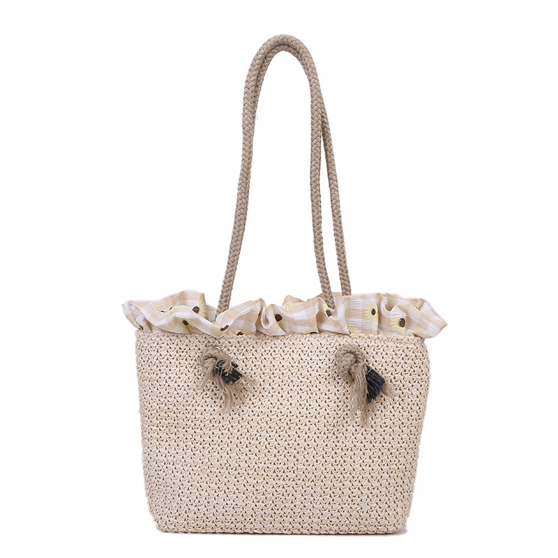 Summer Straw Woven Bag Female 2021 New Leisure Wild Woven Bag Large Capacity Vacation Messenger Bag