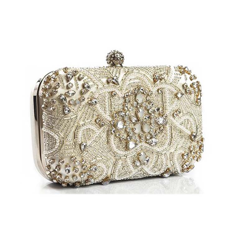 Luxury Women Evening Bag Clutch Fashion Women Beaded Diamond Evening Bag Rhinestone Pearl Bridal Wedding Handbag Female Pary Bag