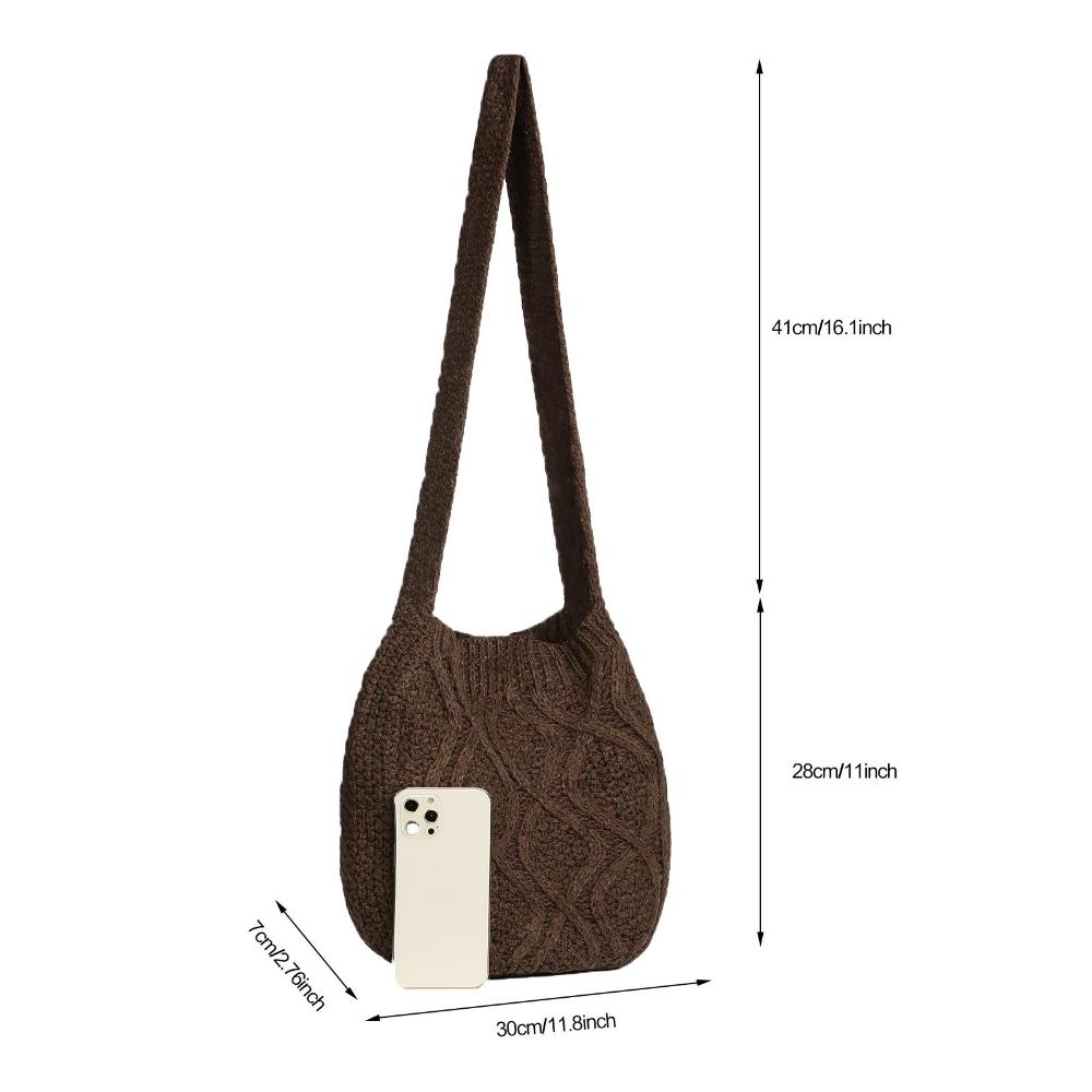 Fashion Women Hollow Woven Shoulder Bags Large Capacity Crochet Hobo Bag Knitting Handbags Female Tote Bag Shopping Bag