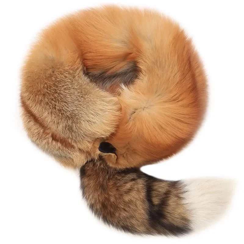 Party Real Fox Fur Scarves Natural One-Piece Fox Fur Collar Warm Soft Real Fox Fur Scarf Women Men Jackets Hood Shawl 241107