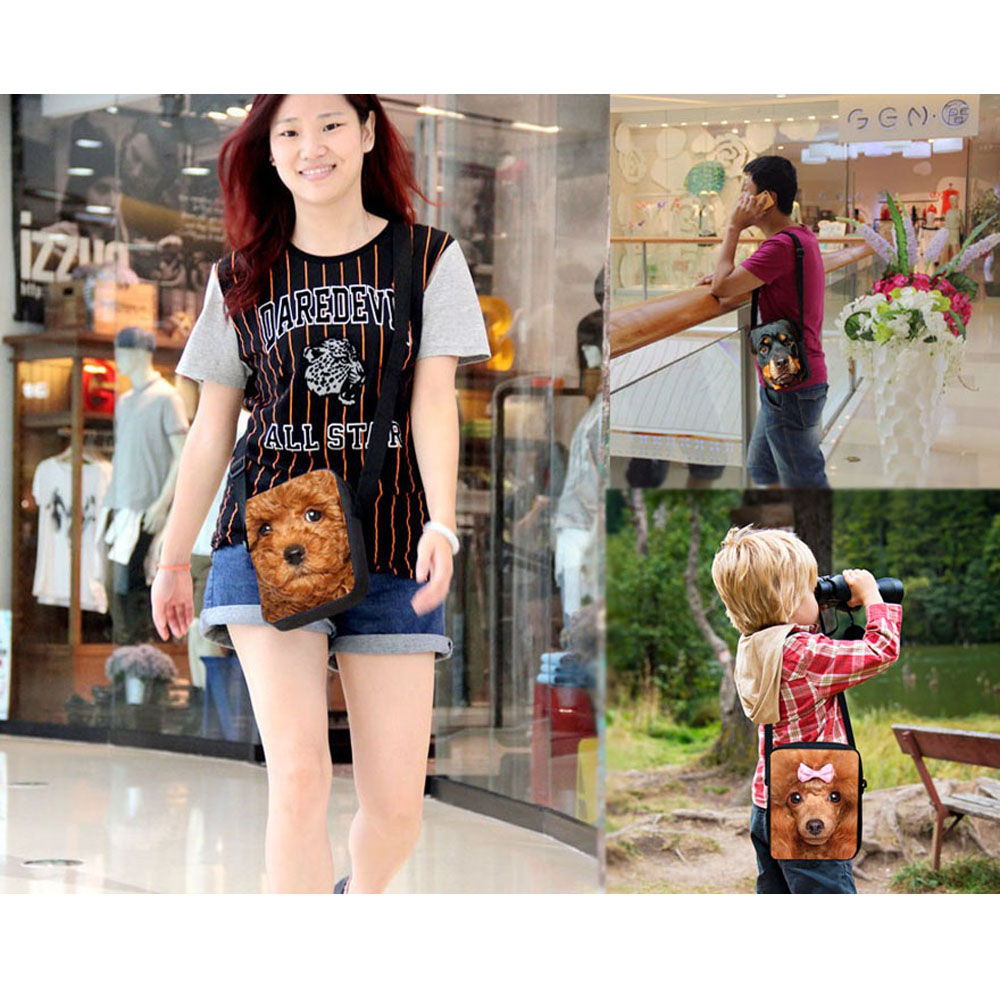 Cute 3D Pomeranian Women Mini Messenger Bag Travel Casual Shoulder Bags Feminine Tote Ladies Small Handbags For Girl