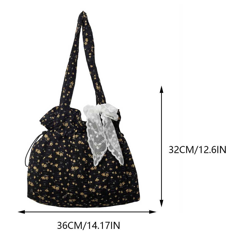 Women Floral Shoulder Bag Large Capacity Canvas Flower Printed Handbag Summer Casual Bag Girls Outdoor Bag