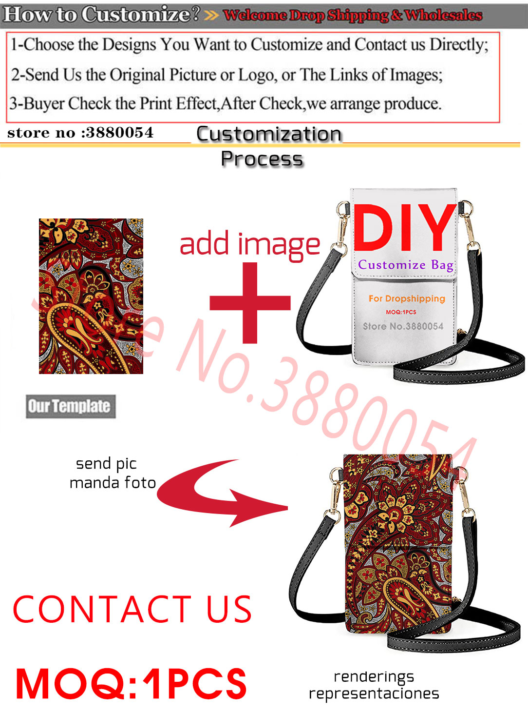 Noisydesigns Custom Women Luxury Business Messenger Bag Cell Phone Ladies Purse Clutch Shoulder Straps Golden Flower Pattern