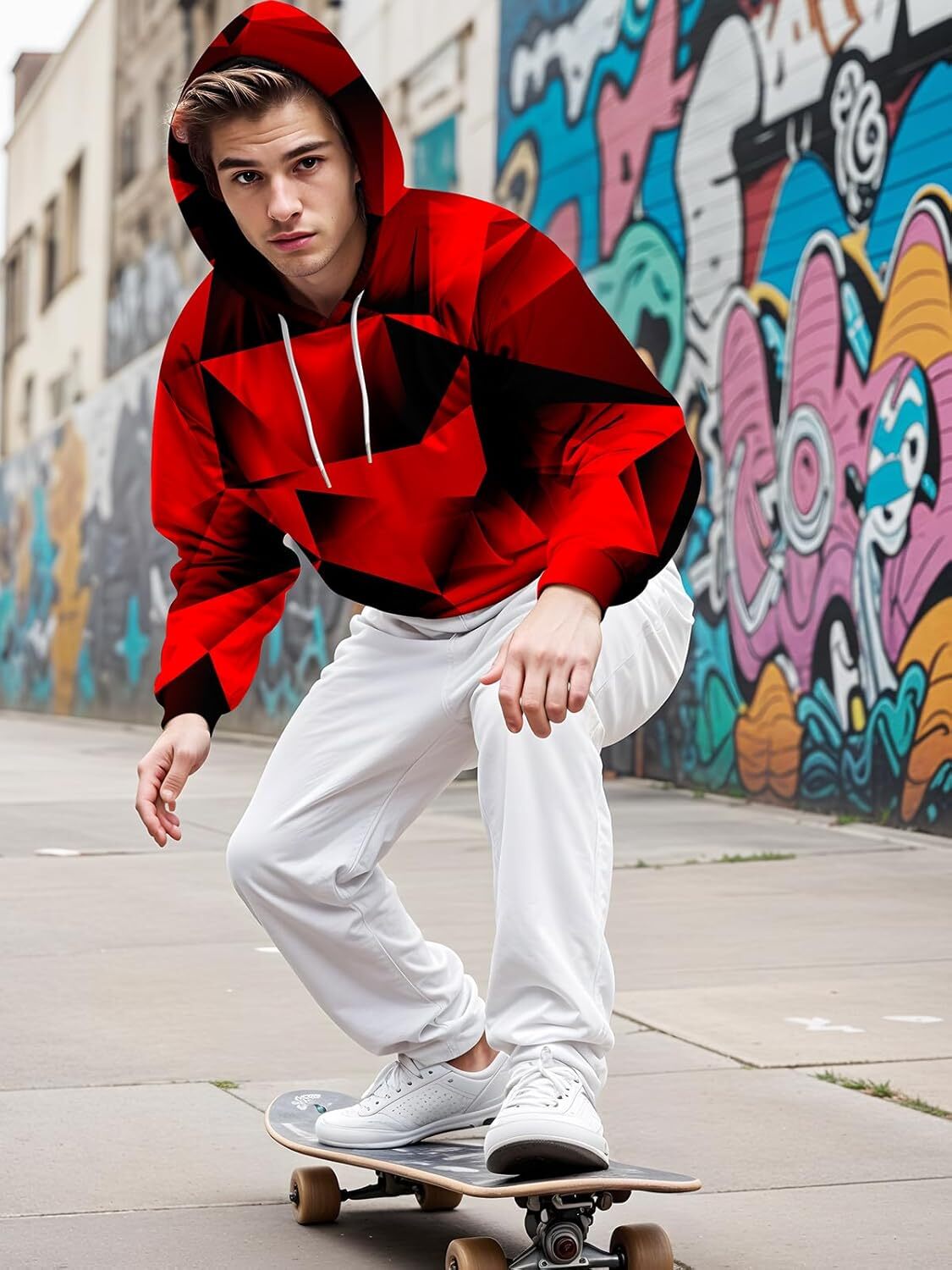 Hoodie for Graphic Hoodies for Men Funny Novelty Pullover Sweatshirt Xmas Teen Boy Gifts Black red Galaxy Hoodie Graphic Hoodies sweatshirt red