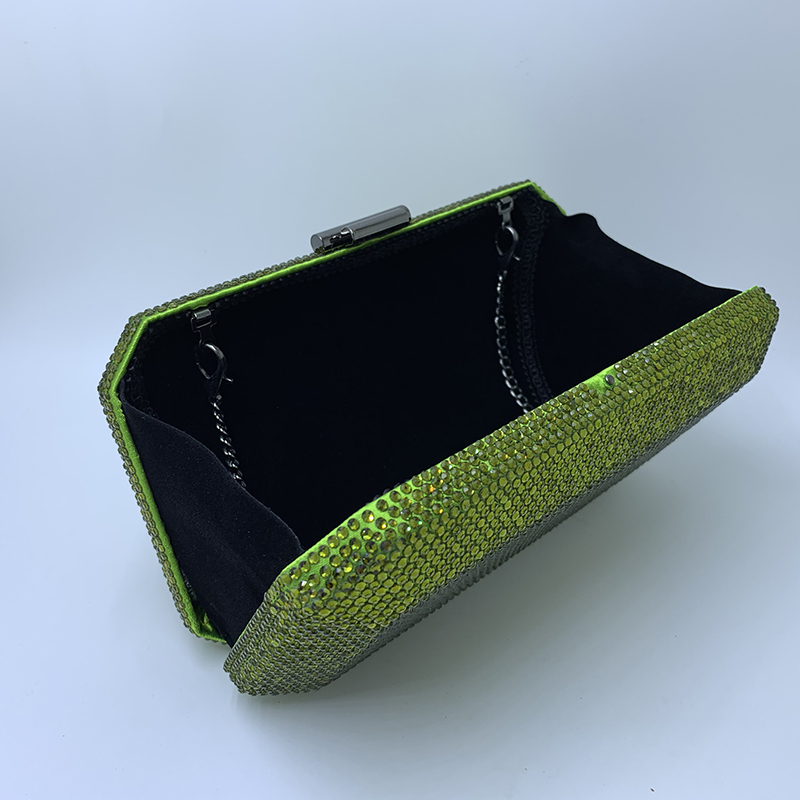 Royal Nightingales New Olive Green Party Evening Bags and Clutches with Crystal Rhinestone for Womens Party Wedding Prom Dress