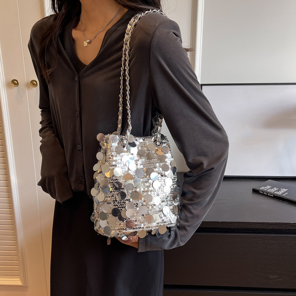 New Multi Sequins Luxury Designer Women Shoulder Bag Bag Lady Handbag Chain Tote Crossbody Evening Dinner Underarm Bag Satchel