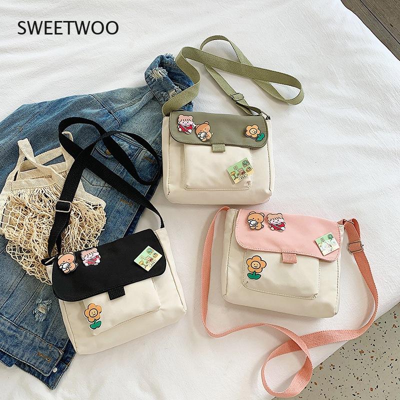 2021 New Cute Small Bag Vintage Feeling Soft Girl Girl Heart Soft Cute Student Shoulder Bag Japanese Harajuku Messenger Bag
