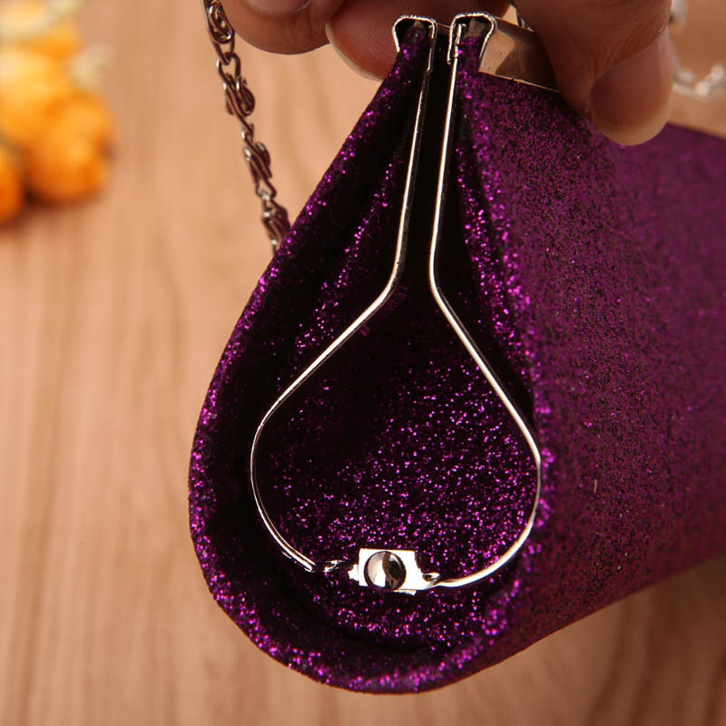 DCOS-Women Glitter Clutch Purse Evening Party Wedding Banquet Handbag Shoulder Bag
