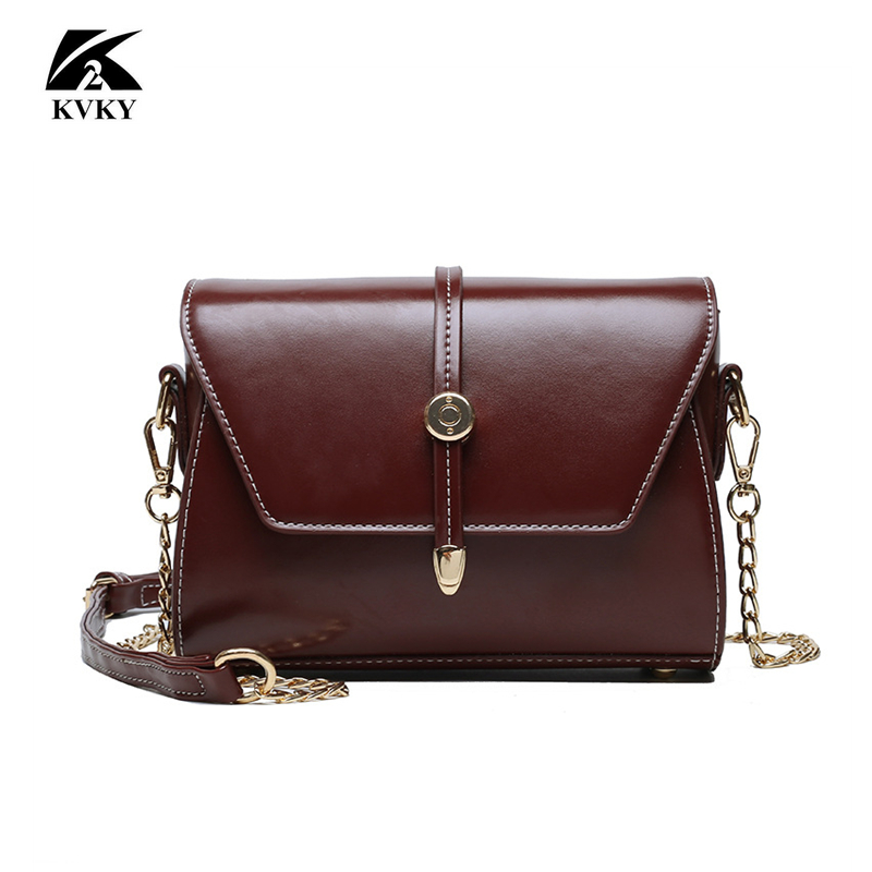Retro messenger bag PU leather lady chain shoulder messenger bag lady designer wallet handbag fashion mobile phone bag