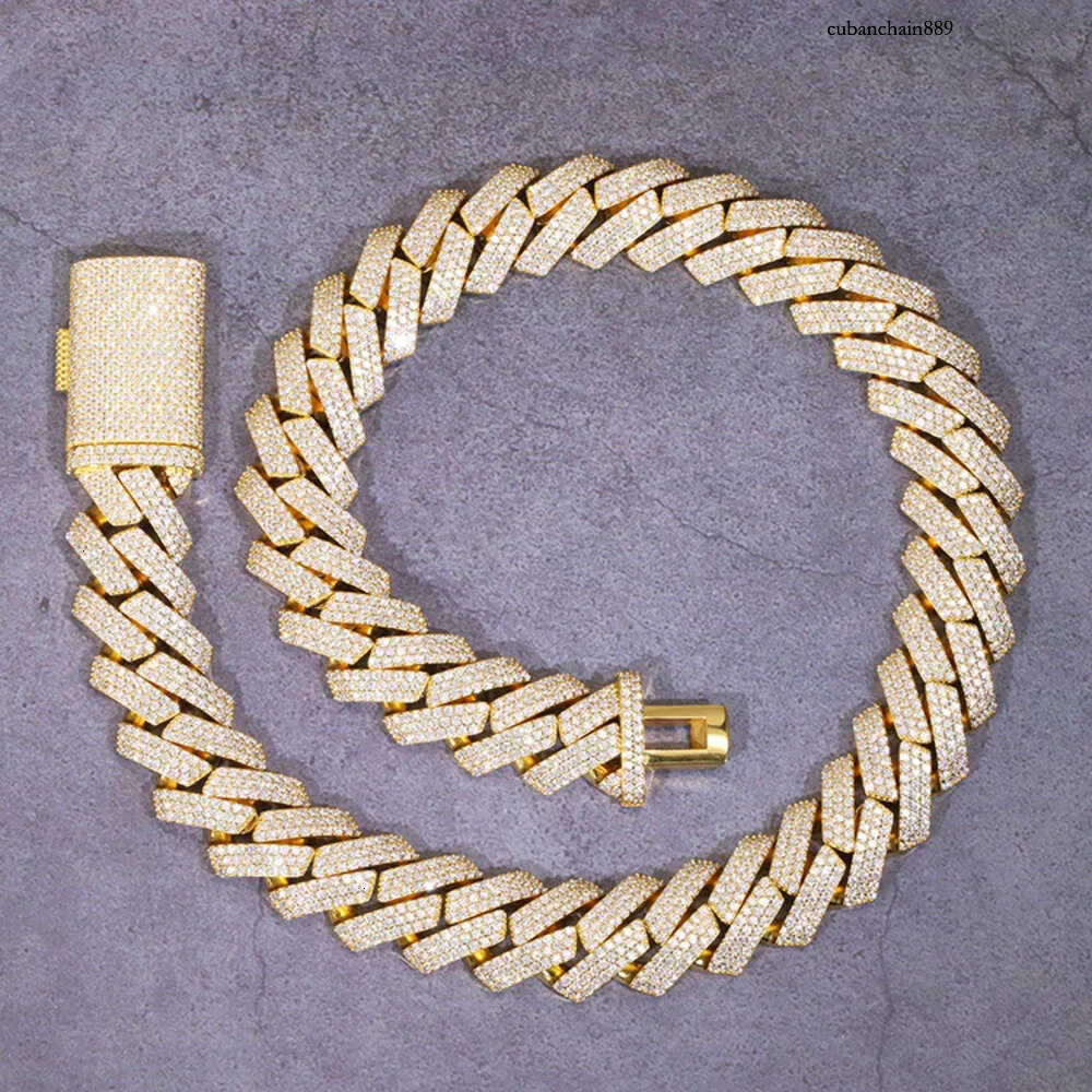 Design Heavy Sier Gold 20Mm GRA VVS Moissanite Dia Designer Cuban k Chain For nical Watch Hip Hop Necklace