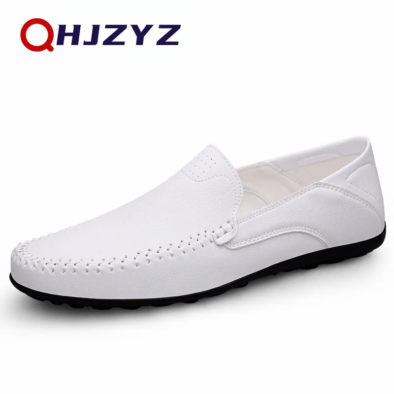 leather mens shoes casual Italian soft mens shoes handmade Moccasins breathable sliding boat shoes Zapatos Hombre 241106