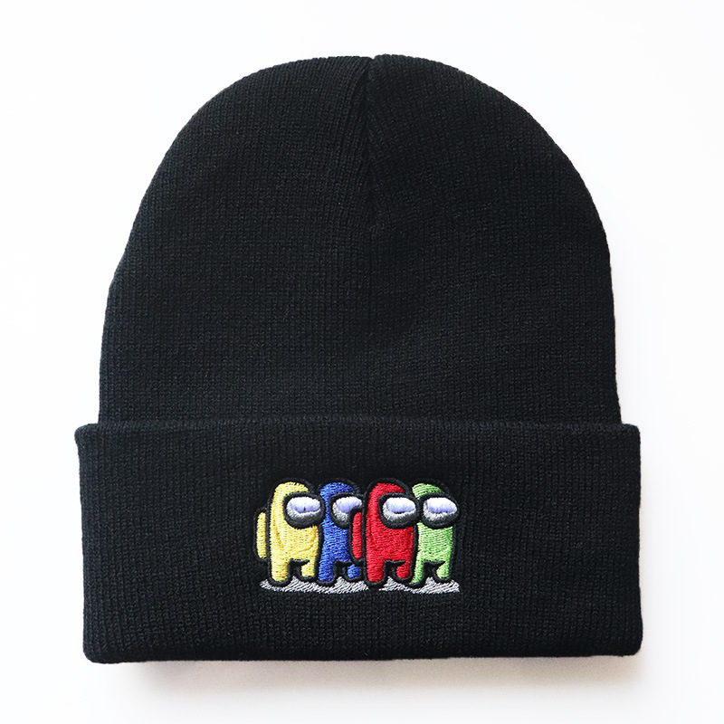 High quality design, men and women embroidered autumn winter warm knitted cartoon pullover hats, and cold hats