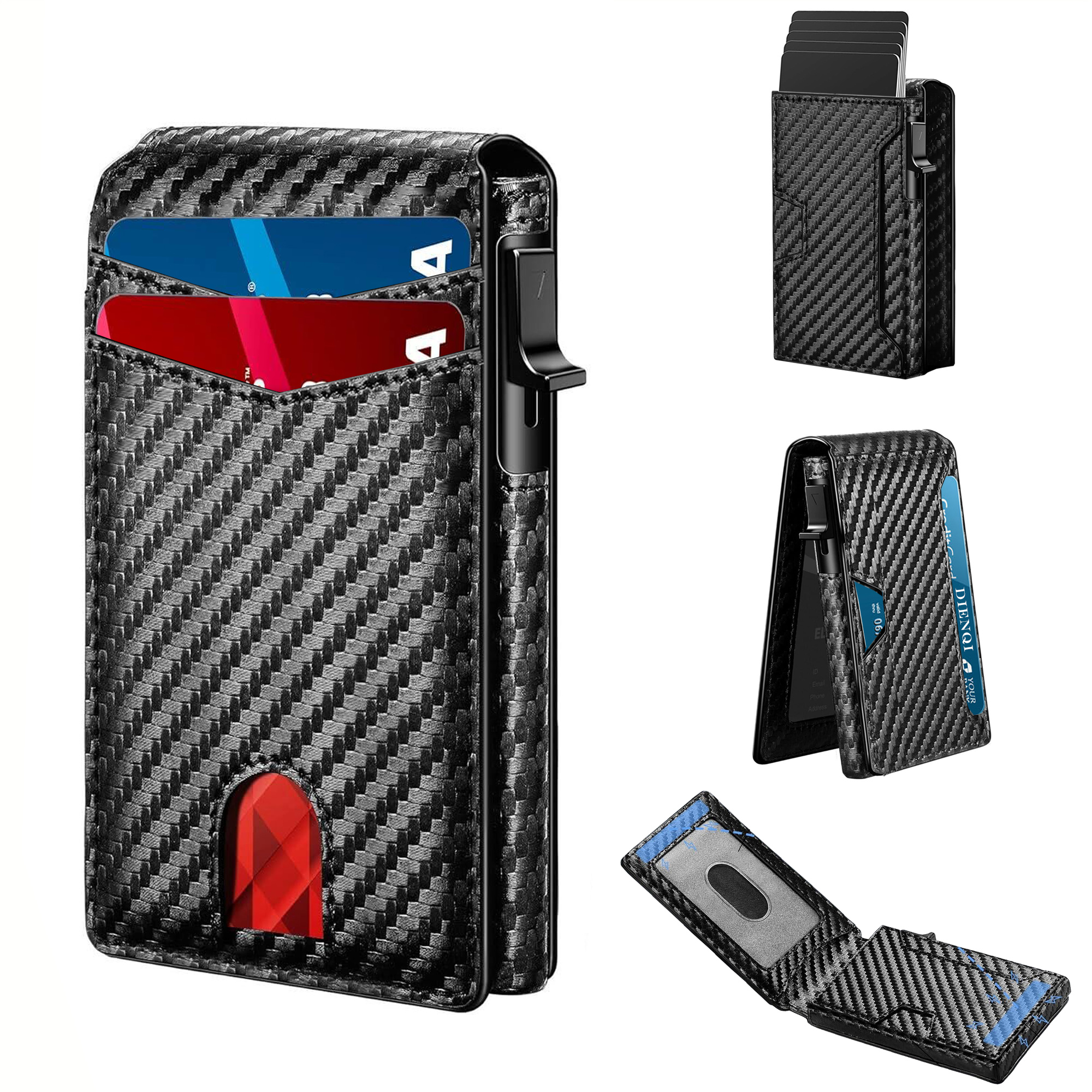 Anti RFID Credit Card Holder Wallets for Men Slim Thin Men Wallet Luxury Bank id Cardholder Case Minimalist Wallet Cartera Black