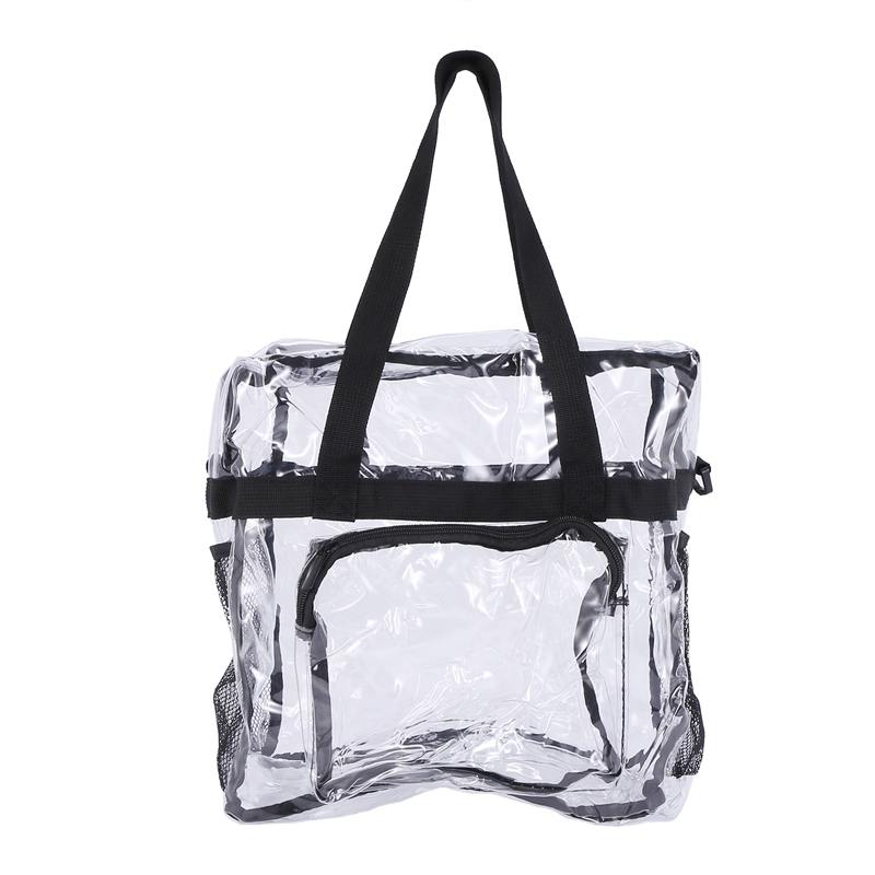 Transparent Tote Bag Stadium Security Travel and Gym Clear Bag, See Through Tote Bag for Work, Sports Games and Concerts