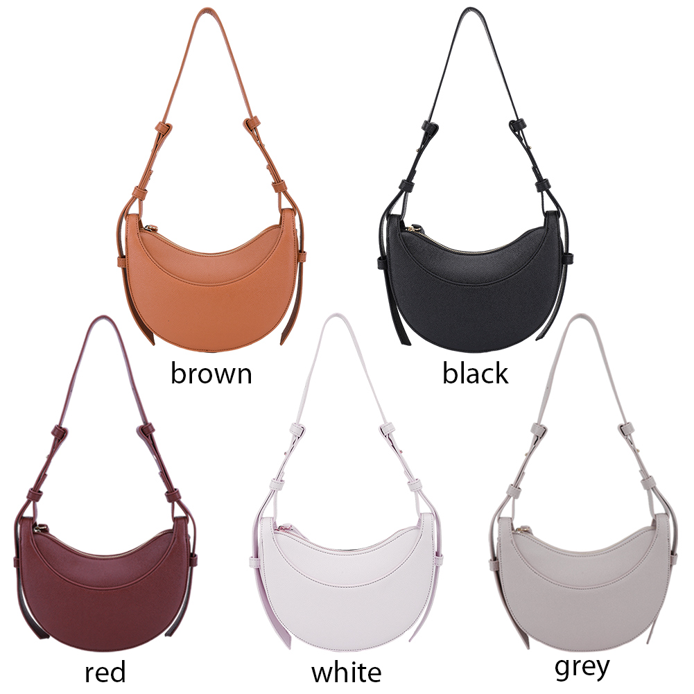 Women Casual Hobo Large Capacity PU Crescent Stylish Satchel Bags Adjustable Strap Single Shoulder Bag