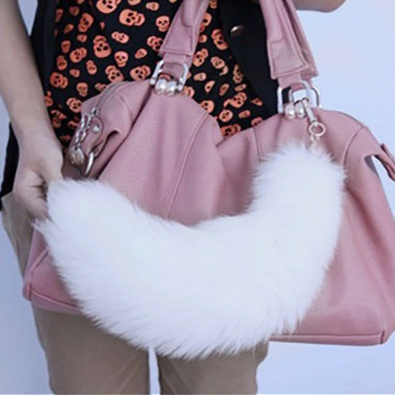 Animal Tail Keychain Fur Pendant Keychain Bag Charm Keyholder Keyring Used for Backpack Car Decoration 2024 Women 241107