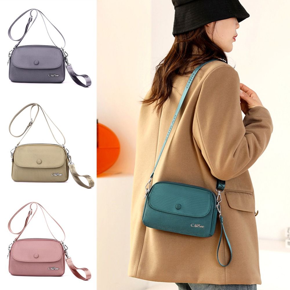 Women's Thick Canvas Waterproof Shoulder Bag Solid Color Crossbody Strap for Middle-aged fashion