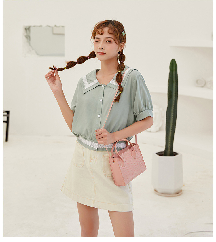 2022 Fashion Trend Women Crocodile Pattern Crossbody Handbags Vintage Classic Solid Style Shoulder Bag Stylish Tote for Ladies