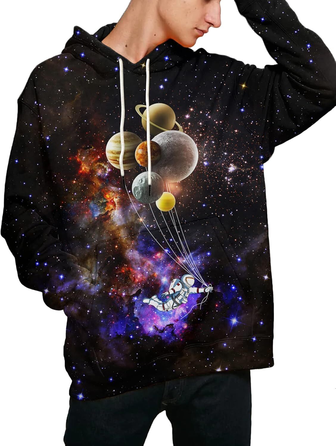 Hoodie for Mens Womens Unisex 3D Printed Hooded Sweatshirt Casual Pullover Hoodie with Big Pockets Graphic Cute little planet