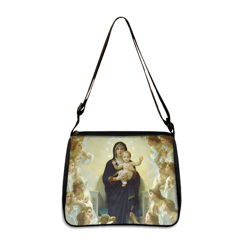 3D Print Virgin Mary Religion Shoulder Bags Our Lady of Guadalupe Crossbody Bag Messenger Bags Women Canvas for Travel Gift