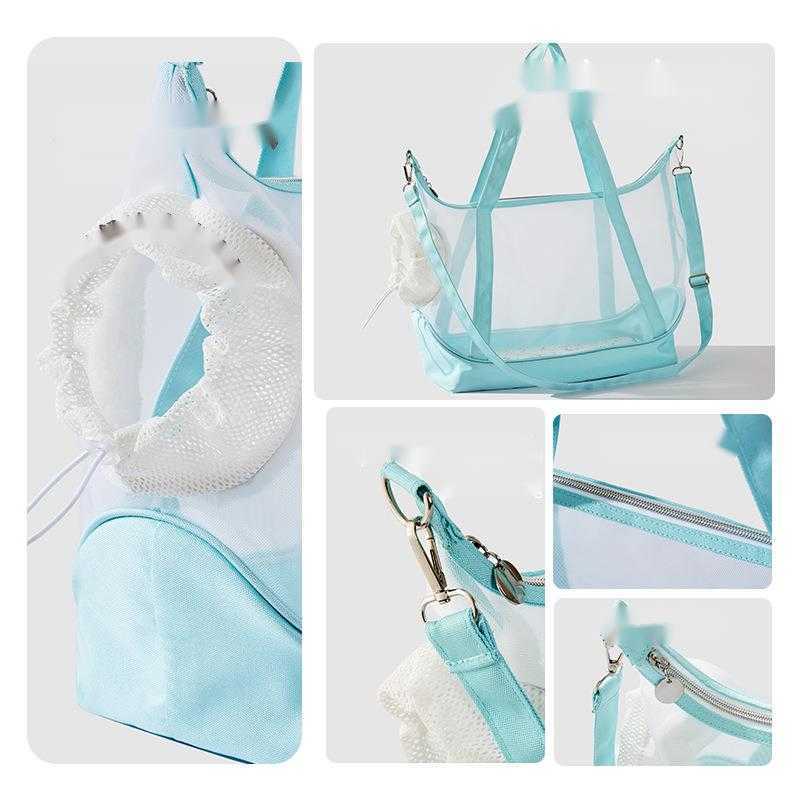 Nylon Mesh Cat Bag Mint Portable Pet Bag Transparent Breathable Handheld Cat Bag 241115