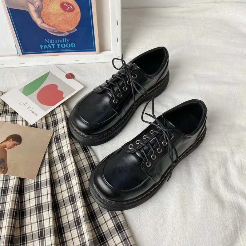 Japanese school uniform shoes Jk student shoes girl Kawaii Lolita soft girl round toe Lolita platform Mary Jane shoes 241106