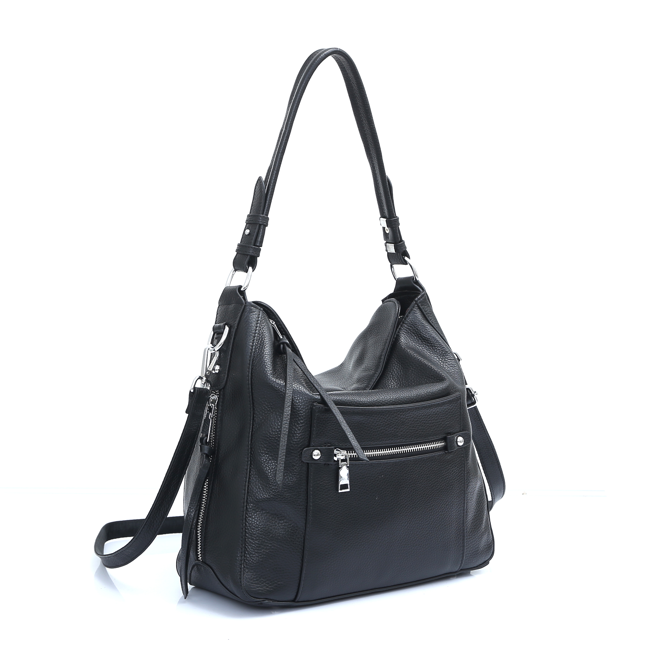 Zency New Classic Genuine Leather Shoulder Bags For Women's High Quality Simple Female Crossbody Handbag Large Commute Bag