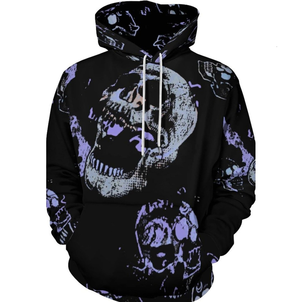 Hoodie for Mens Womens Unisex Skull hoodie Novelty skull graphic sweatshirt Long sleeve pocket pullover Graphic Hoodies sweatshirt Trendy black skull 