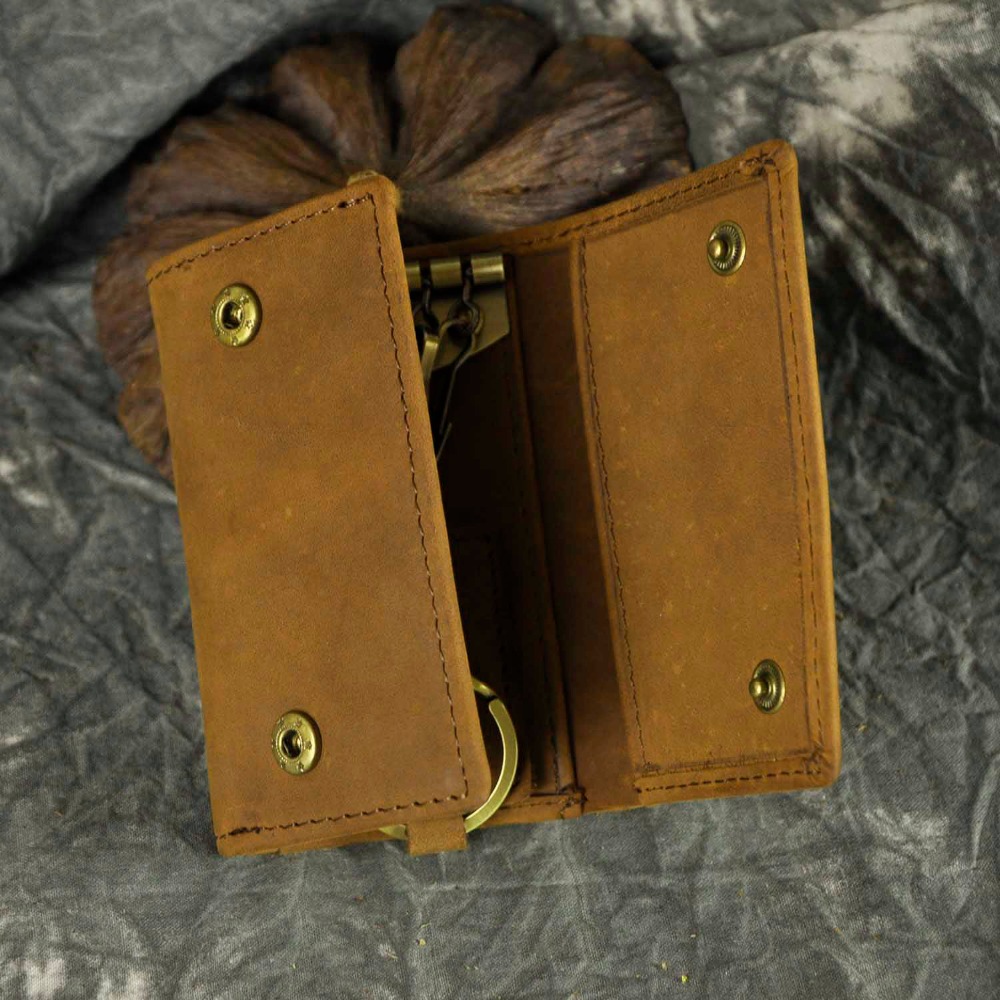 Original Leather Men Fashion Multifunction Coin Wallet Car Remote Case Key Ring Case Holder Chain Designer Key Package Bag 230-L
