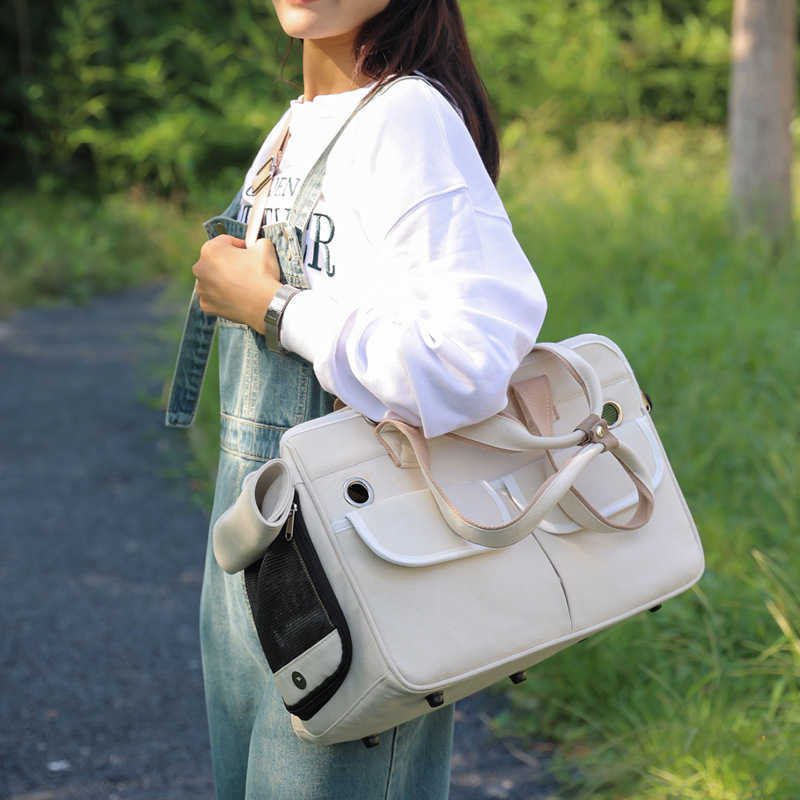 Cat bag, hand-held, foldable, breathable, lightweight, outdoor pet bag, large capacity, diagonal cross, outdoor cat and dog pet supplies 241115