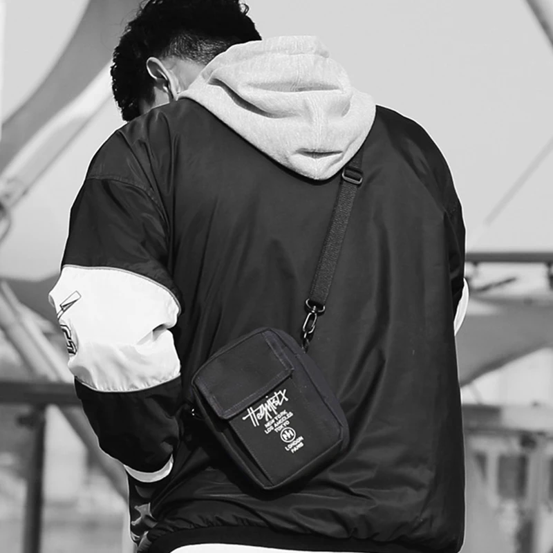 New Pouch Crossbody Bag Oxford Men Women Handbag Canvas Square Fashion Hip Hop Storage Shoulder Bag Messenger Bags Black Purse