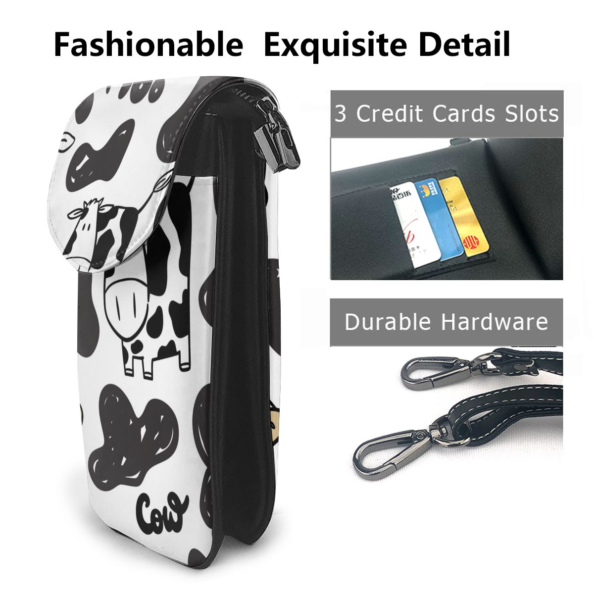 Women's Cute Cow Pattern Shoulder Messenger Bag Fashion Small Square Bag Fashion PU Leather Bag Trend Mini Handbags 2021 New