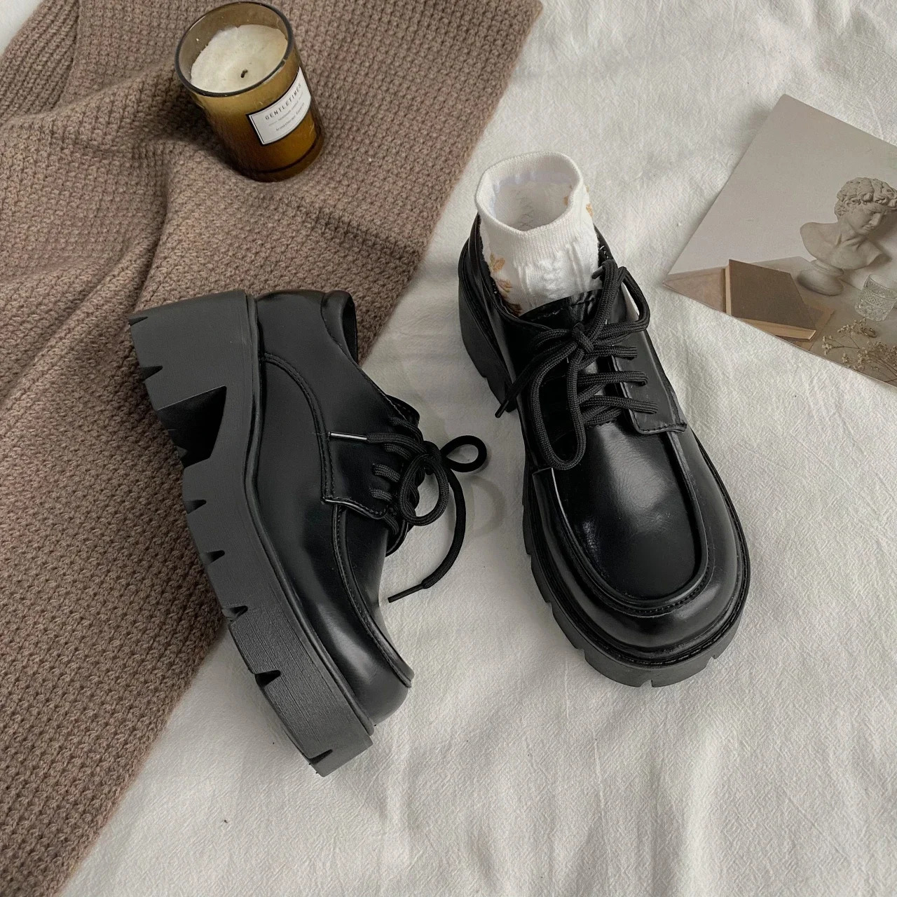 Japanese School Uniform Jk Student Shoes Girls Kawaii Lolita Soft Sister Round Toe Platform Low Heel Shoes Mary Jane Shoes 241106