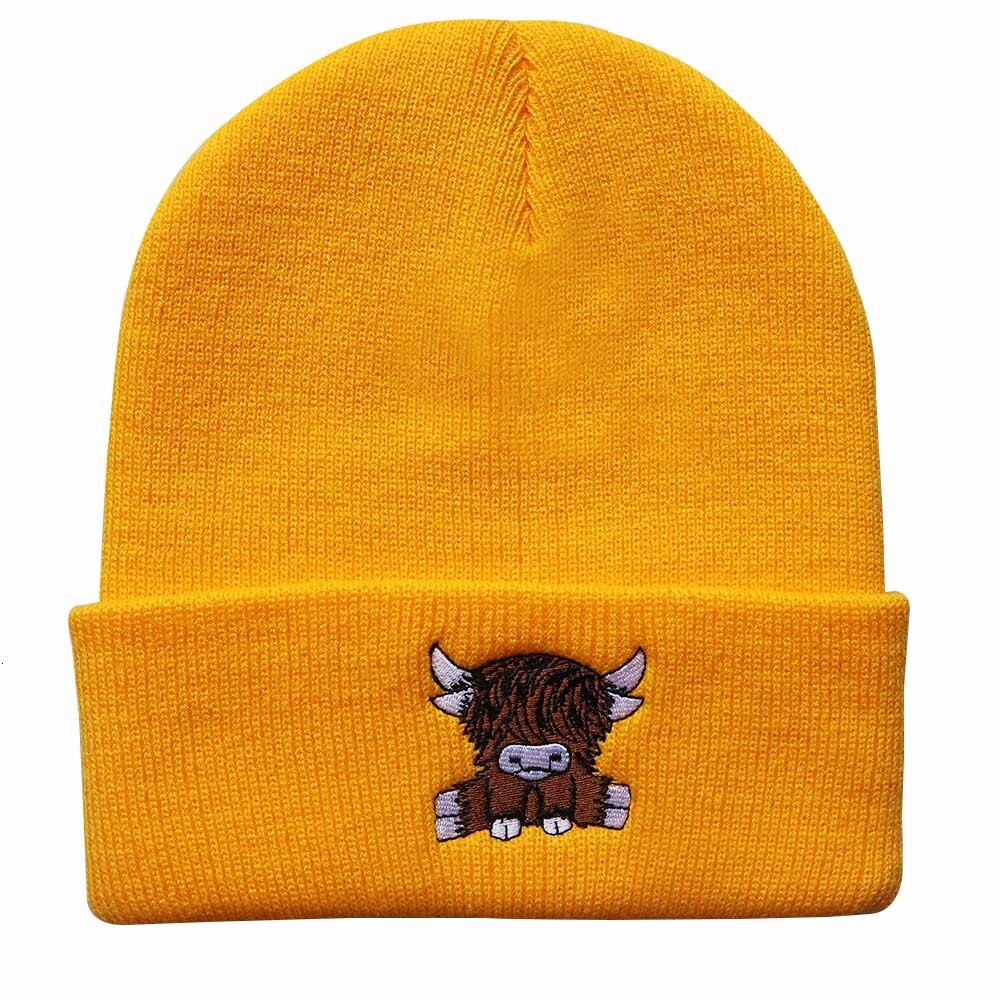High quality design, Men's and Women's Autumn/Winter Trendy Cartoon Embroidered Knitted Warm Hoodie Hat