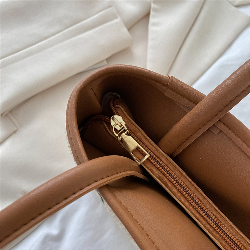 Women Straw Woven Tote Bag Fashion Irregular Satchel Bag Casual Summer Beach Bag