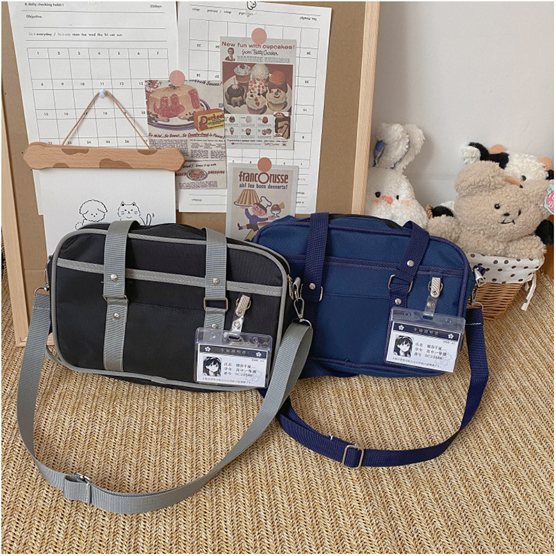 Lovely Japan Style Students Bags Girls JK Briefcase Bookbag Travel Messenger Bags Shoulder Bags With Card pockets