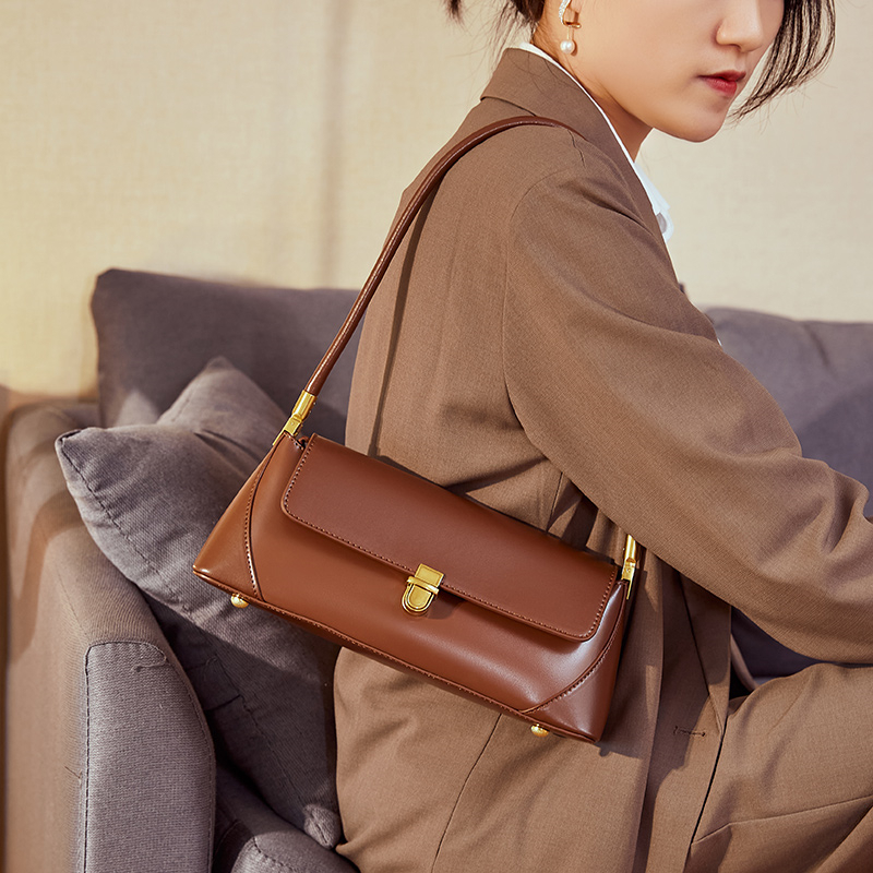 Hifashion Cowhide Genuine Leather Underarm Shoulder Bags For Women 2024 Trend Designer French Style Female Tote Ladies Handbags
