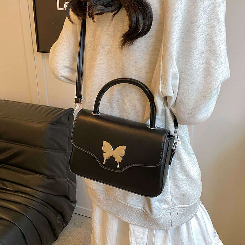 2024 new fashionable commuting bow shoulder stylish crossbody bag, women's hand-held small square bag