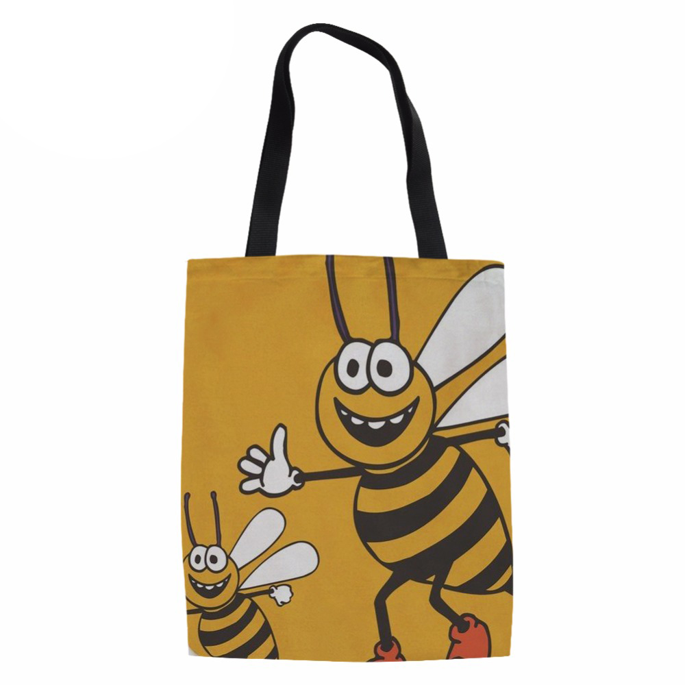 Noisydesigns Female Handbags Bee MOUSE 3D Printing Coth Bag for Women Large Tote Bag Ladies Hand Bags Summer Beach Messenger Bag
