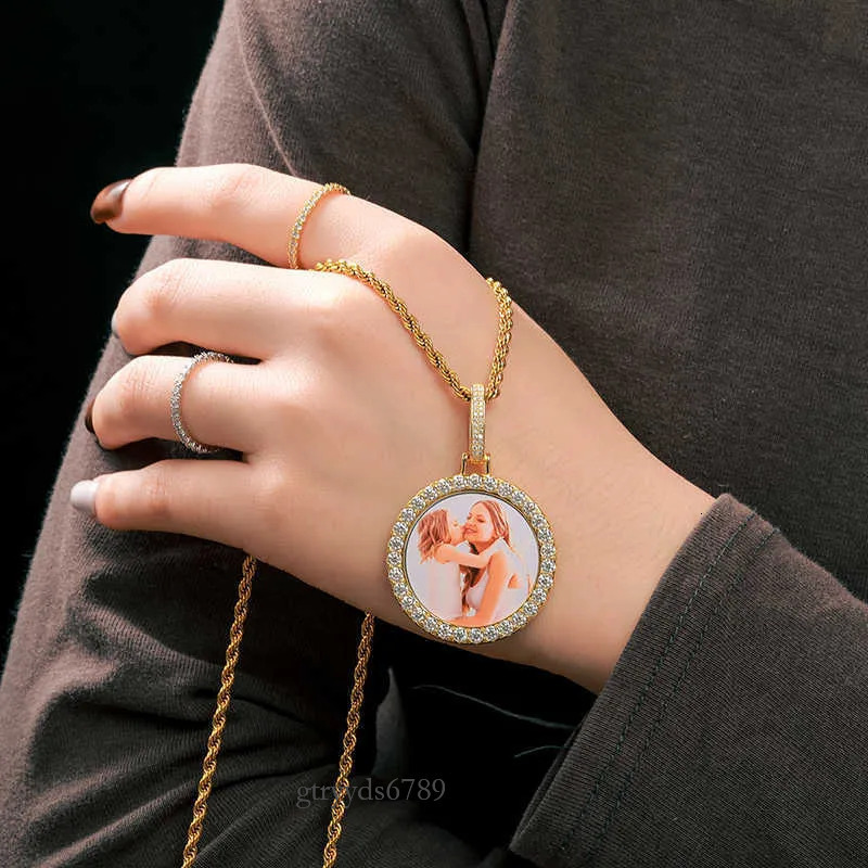 Necklaces Drop Shipping in Stock Hip Hop Jewelry Vvs Moissanite Photo Iced Out Sterg Sier Picture Pendant Necklace