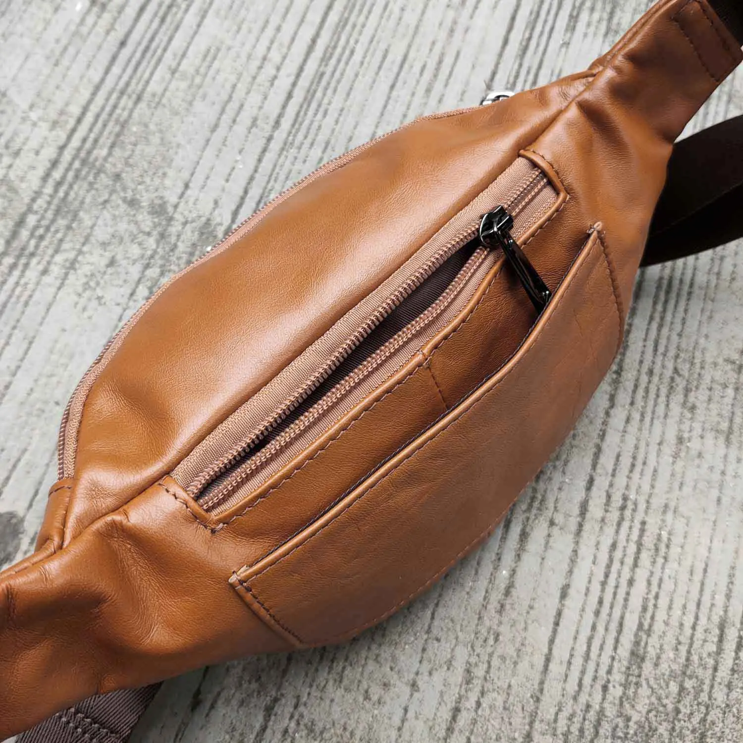 4 Color Man Genuine Leather Hiking Sport Crossbody Waist Bag Hip Pack Fanny Bag