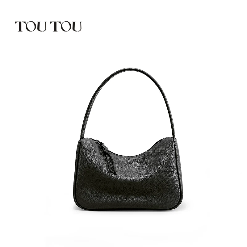 TOUTOU Genuine Leather Shoulder Bag Elegant and Fashionable Handbag Luxury Designer Purse for Daily Use