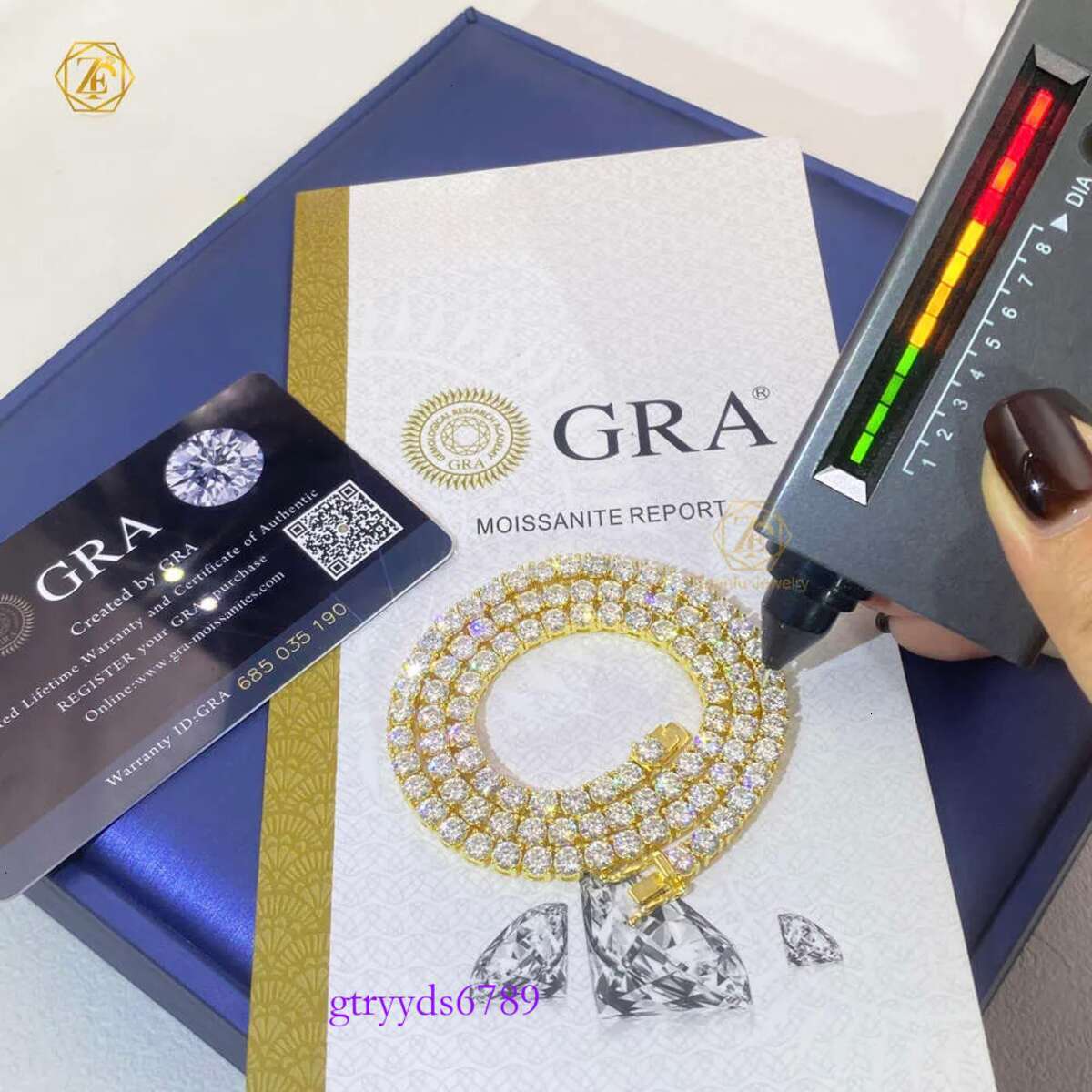 Hot Sale Hip Hop Iced Out Jewelry Fashion Dia Necklace S Sier 2MM 3MM 4MM 5MM Vvs Moissanite Tennis Chain