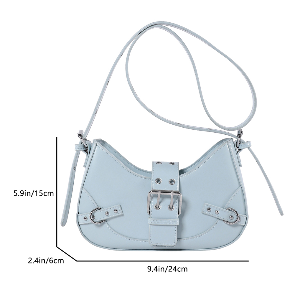 Women Gothic Style Crossbody Bag Adjustable Strap and Buckle Y2K Shoulder Bag Punk Satchel Bag Large Capacity for Party Vacation