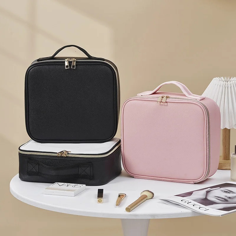 LED makeup box with light and mirror large capacity high-quality tactile makeup bag makeup bag 241106