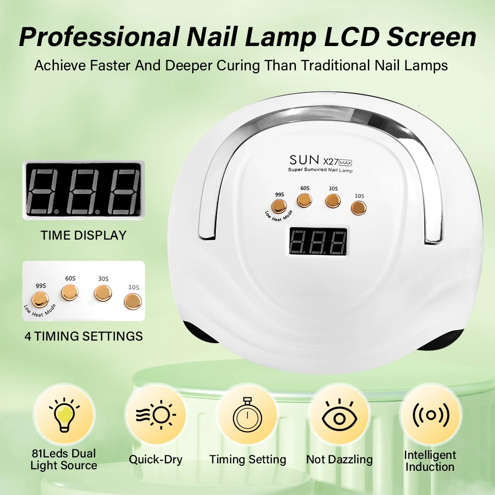 380W Professional UV LED Nail Dryer Lamp for Nails Gel Polish Dryer UV Light Nail Art Accessories Fast Curing Gel Toe Nails 241106