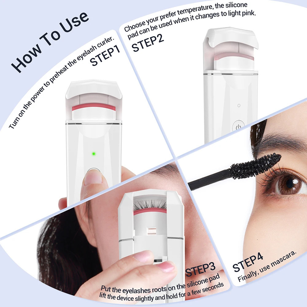 ANLAN Electric Heating Eyelash Curler Long term Curling Rechargeable Electric Eyelid Burn Eyelash Clamp Portable Makeup Tool 241107