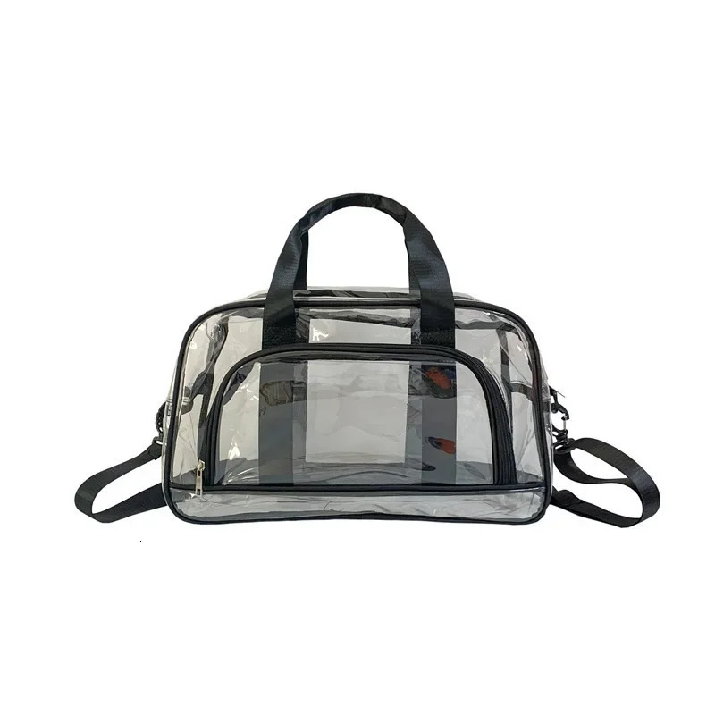 Fitness storage beach bag simple solid color transparent travel bag large capacity transparent PVC travel bag 241107